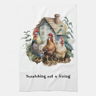 Chicken House  Roosters Tea Towel
