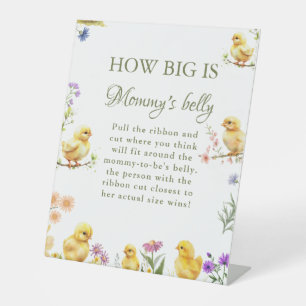 Chicken  How Big is mummy's belly Baby Shower Game Pedestal Sign