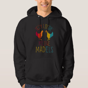 Chicken I Love My Girls Vintage Poultry Cockerel Hoodie