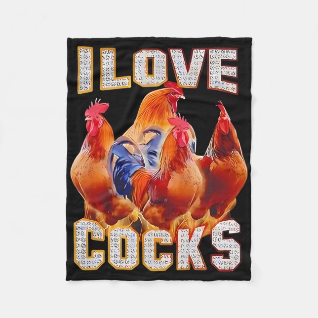 Chicken I Love S  Fleece Blanket (Front)