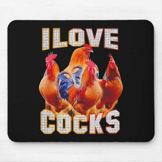 Chicken I Love S  Mouse Mat (Front)
