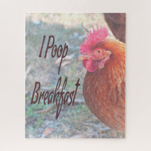 Chicken I poop Breakfast Funny Humour Jigsaw Puzzle