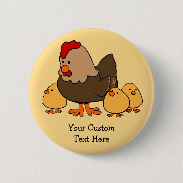 Chicken Illustration custom text button (Front)