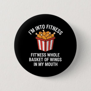 Chicken I'm Into Fitness Wing Sket Funny Chicken H 6 Cm Round Badge