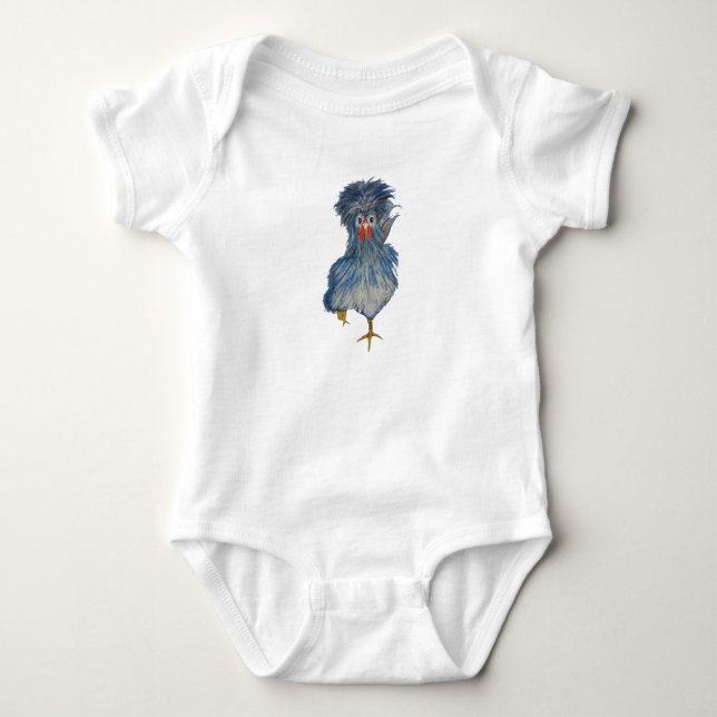 Chicken image on baby bodysuit (Front)