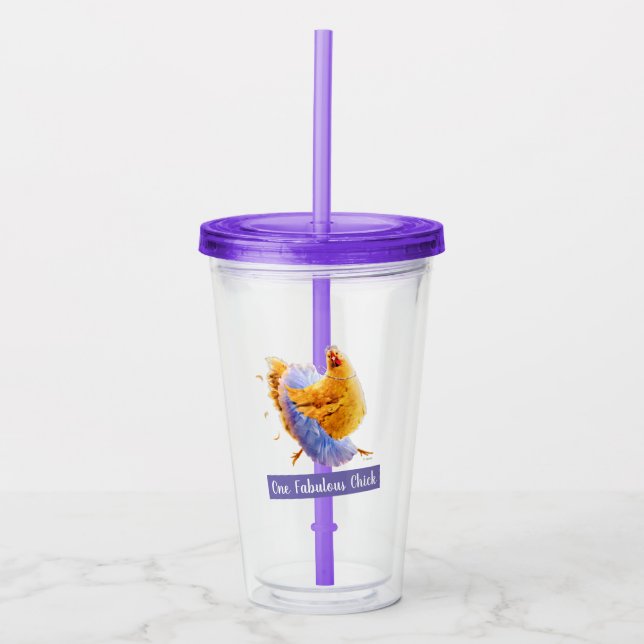 Chicken in a Tutu Acrylic Tumbler (Front)