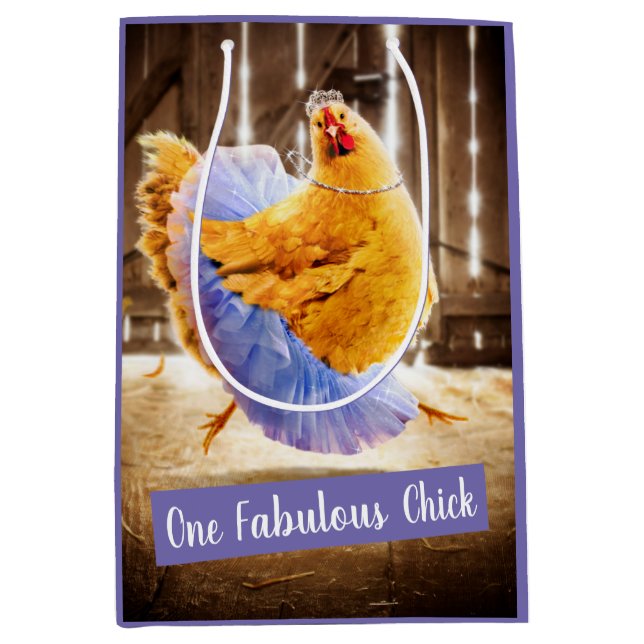Chicken in a Tutu Medium Gift Bag (Front)