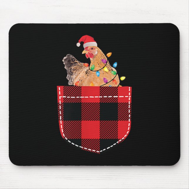 Chicken In Cket Funny Xmas Plaid Cket Chicken Chri Mouse Mat (Front)