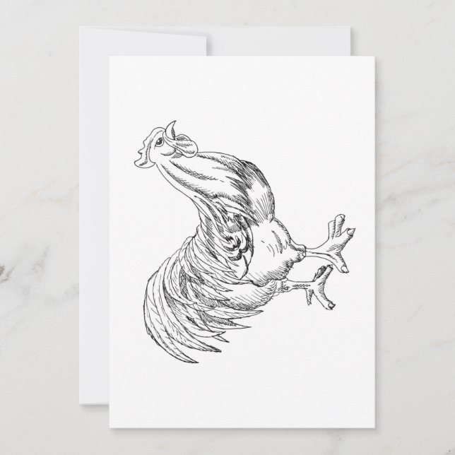Chicken in Pen & Ink Invitation (Front)