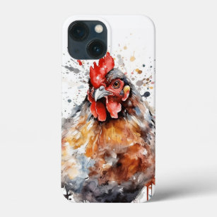 Chicken iPad iPhone Case Watercolor Hen Rooster