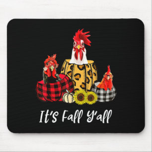 Chicken It's Fall Y'all Leopard Pumpkin Autumn Tha Mouse Mat