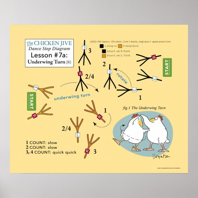 CHICKEN JIVE DANCE STEP DIAGRAM by Sandra Boynton Poster (Front)