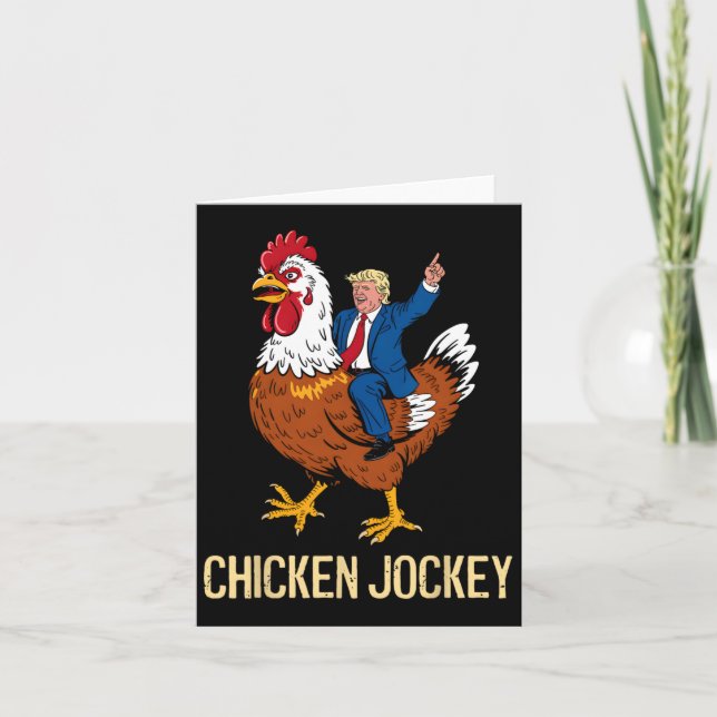 Chicken Jockey Trump Funny Meme 6  Card (Front)