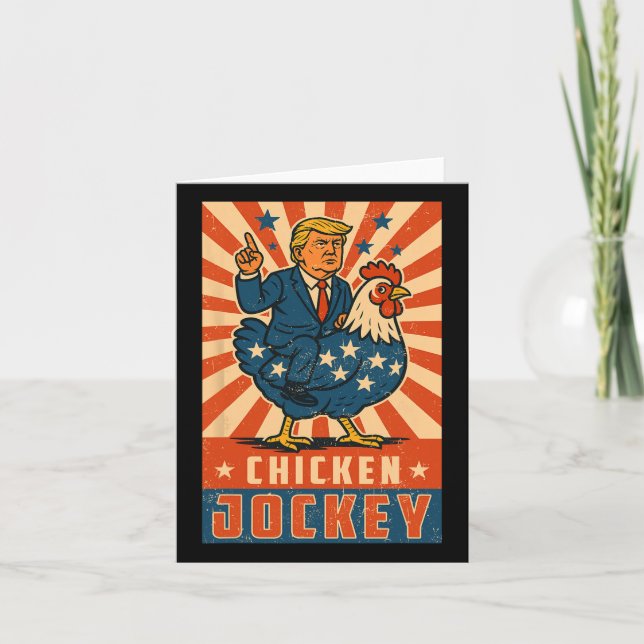 Chicken Jockey Trump Funny Meme  Card (Front)