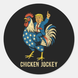 Chicken Jockey Trump Funny Meme Classic Round Sticker