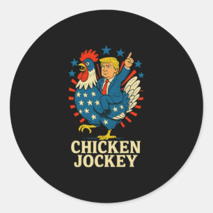 Chicken Jockey Trump Funny Meme  Classic Round Sticker