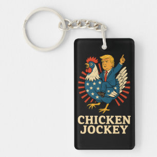 Chicken Jockey Trump Funny Meme Key Ring