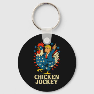 Chicken Jockey Trump Funny Meme Key Ring