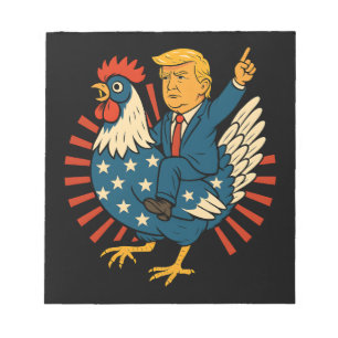 Chicken Jockey Trump Funny Meme Notepad