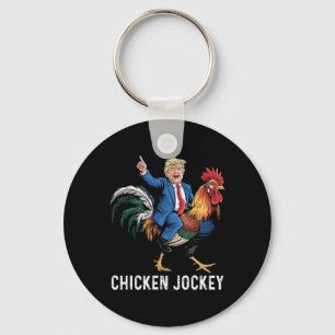 Chicken Jockey Trump Funny Meme Surreal Humor Tee Key Ring