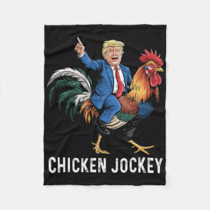 Chicken Jockey Trump Funny Meme Surreal Humour Tee Fleece Blanket