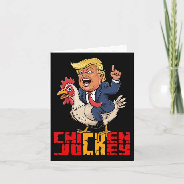 Chicken Jockey Trump Funny Political Meme  Card (Front)