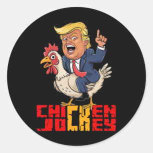 Chicken Jockey Trump Funny Political Meme  Classic Round Sticker