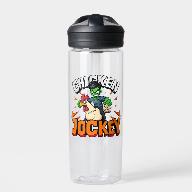 Chicken Jockey Water Bottle (Front)