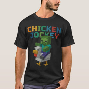 Chicken Jockey Zombie Pixel Funny T-Shirt