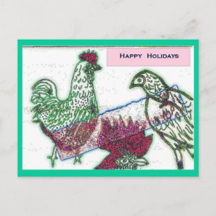 Chicken Joy Christmas Postcard