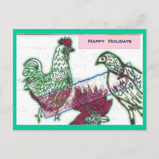 Chicken Joy Christmas Postcard