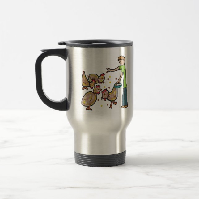 Chicken Keeping Travel Mug (Left)