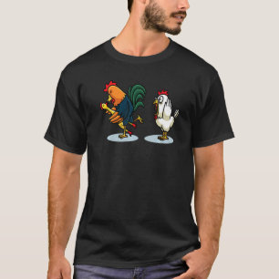 Chicken Kissing A Rubber Chicken Farmer Men Women T-Shirt