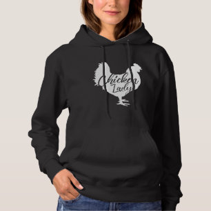 Chicken Lady for Women White Hoodie