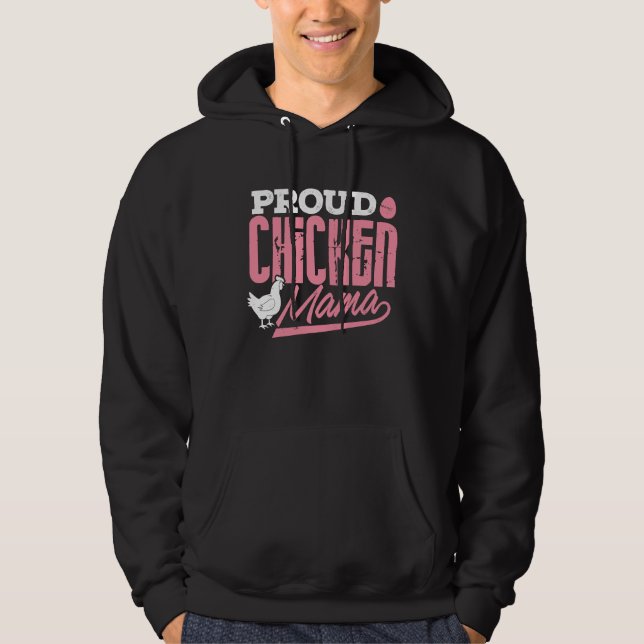 Chicken Lady  Proud Chicken Mama Farmer Women Girl Hoodie (Front)