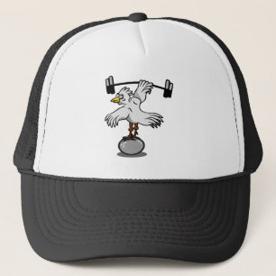 Chicken Lifting Weights Trucker Hat