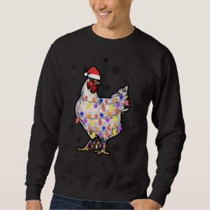 Chicken Lights with Santa Hat Christmas Pyjamas Fu Sweatshirt