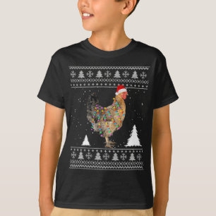 Chicken Lights with Santa Hat Christmas Pyjamas Ug T-Shirt