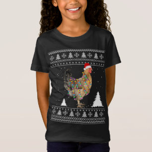 Chicken Lights with Santa Hat Christmas Pyjamas Ug T-Shirt