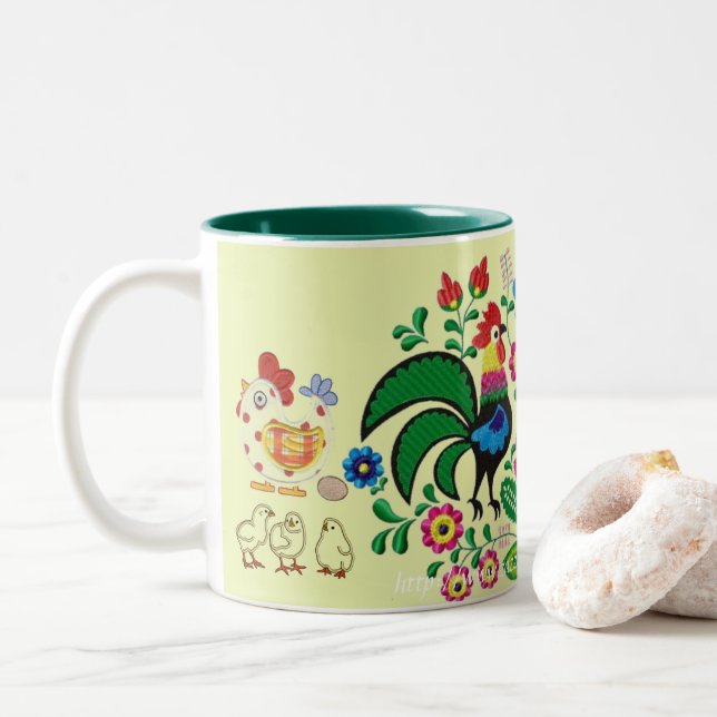 "Chicken Lips" Two-Tone Coffee Mug (With Donut)