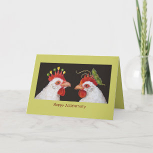 chicken love, Happy Anniversary Card