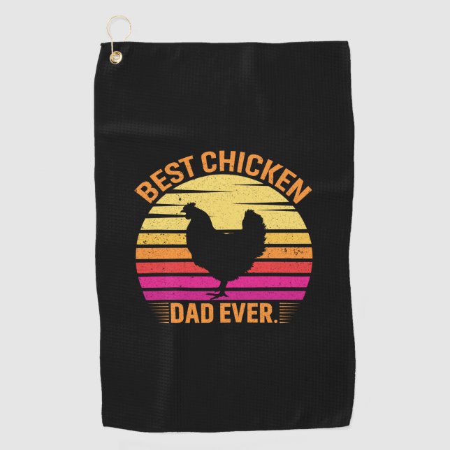 Chicken Lover | Best Chicken Dad Ever Golf Towel (Front)