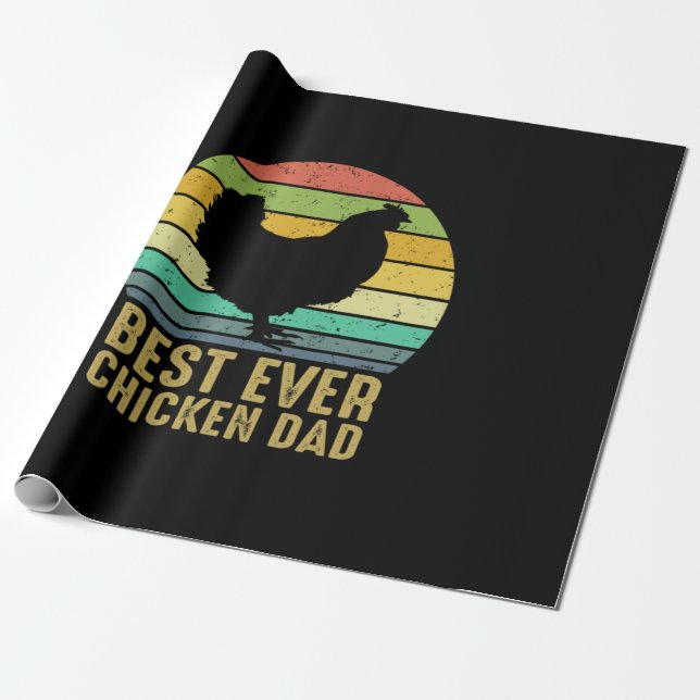 Chicken Lover | Best Ever Chicken Dad Wrapping Paper (Unrolled)