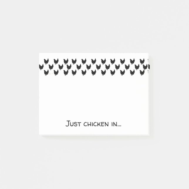 Chicken Lover Black and White Silhouettes Funny Post-it Notes (Front)