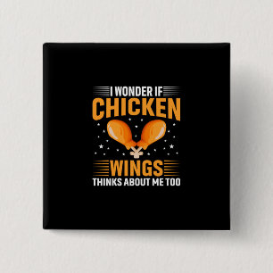 Chicken Lover Chicken Wing 15 Cm Square Badge