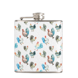 Chicken Lover Country Hens Hip Flask