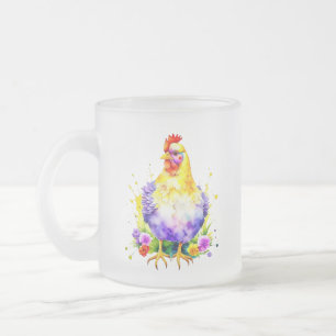 Chicken Lover Fuelled by Coffee Frosted Glass Coffee Mug