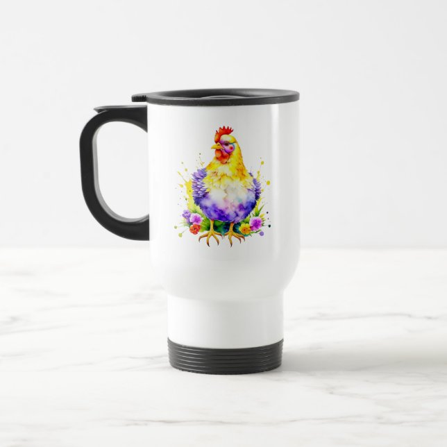 Chicken Lover Fuelled by Coffee Travel Mug (Left)