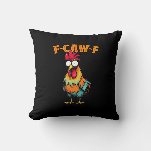 Chicken Lover Funny F-Caw-F Chicken Cushion (Front)