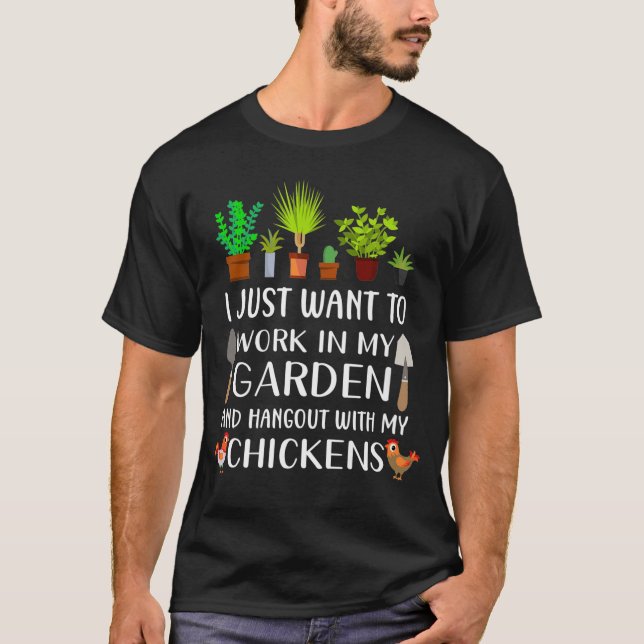 Chicken lover funny gardening shirt for men women (Front)